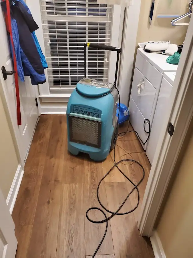 Commercial dehumidifier deployed for Flood Damage Cleanup in Temple Hills